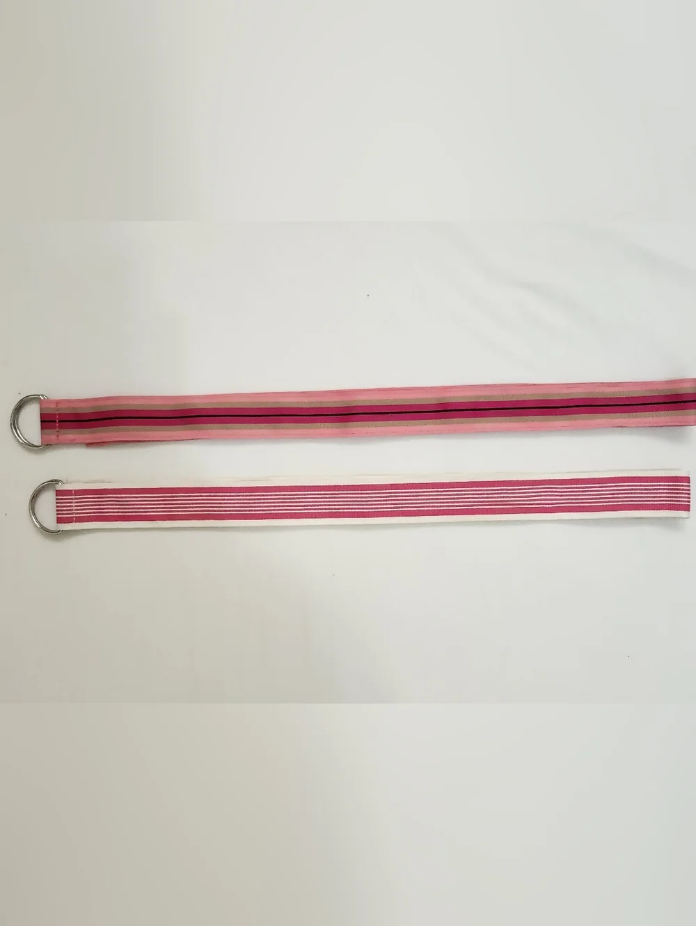 VINTAGE Express Pink Striped Grosgrain Ribbon  Belts with D-Ring Closures